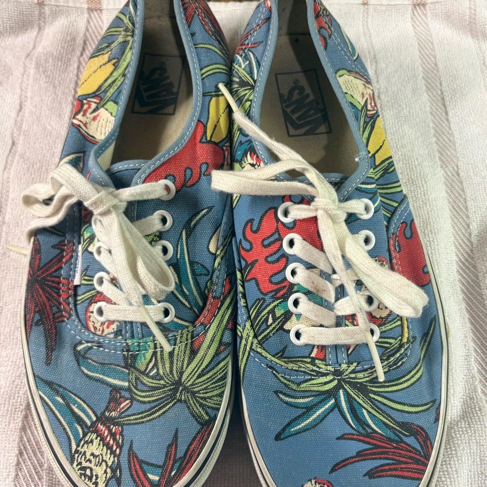 Vans Tropical Blue and Red Men's Sneakers Size 10